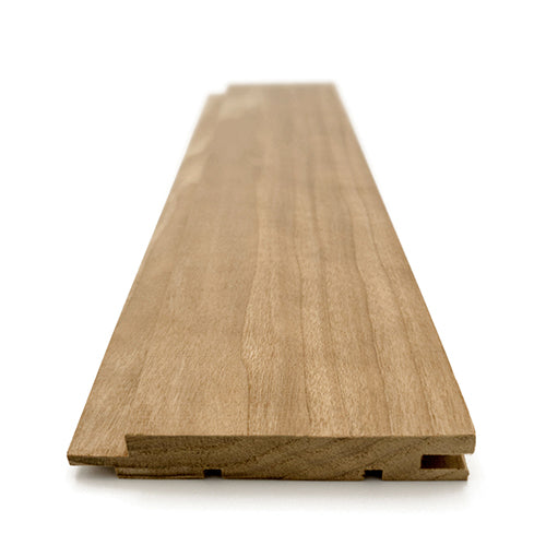 Prosaunas 15 mm × 90 mm (1×4) Thermo‑Aspen Sauna Wood Thermally‑Modified Tongue & Groove, STS4 Profile, Nickel‑Gap, Wall Material WOOD665