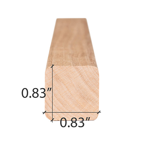 Prosaunas 21 mm × 21 mm (1×1) Alder Sauna Wood S4SEE SHP Profile, Smooth 4 Sides Eased Edges, Moulding WOOD680