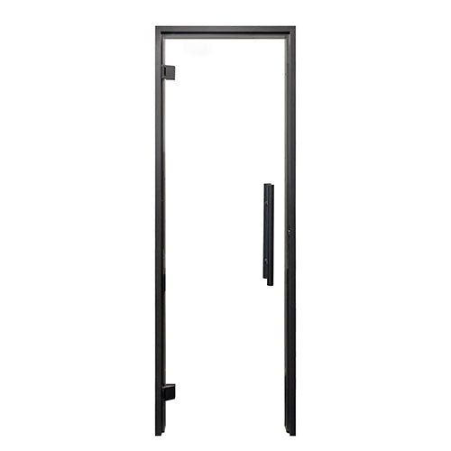 Prosaunas 24x81 Clear Glass with Black Alder Frame Sauna Door