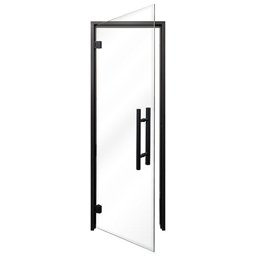 Prosaunas 24x81 Clear Glass with Black Alder Frame Sauna Door