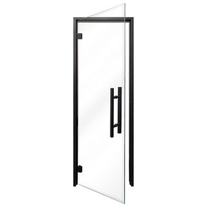 Prosaunas 24x81 Clear Glass with Black Alder Frame Sauna Door