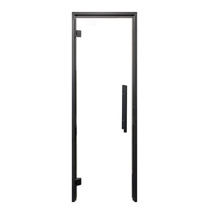 Prosaunas 24x81 Clear Glass with Black Alder Frame Sauna Door