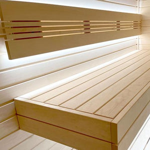 Prosaunas Aspen 1x4 S4SEE SHP Sauna Wood, Smooth 4 Sides Eased Edges, SHP Profile, Bench Material WOOD638