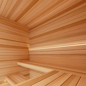 Prosaunas 15 mm × 90 mm (1×4) Cedar Sauna Wood Vertical Grain S4SEE, Smooth 4 Sides Eased Edges, Bench Material WOOD624