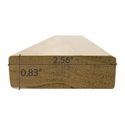 Prosaunas Thermo-Aspen 1x3 S4SEE SHP Sauna Wood, Thermally-Modified, Smooth 4 Sides Eased Edges, SHP Profile, Bench Material WOOD647