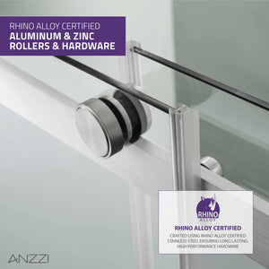 Anzzi Stellar Series 60 in. x 76 in. Frameless Sliding Shower Door with Handle SD-FRLS05902