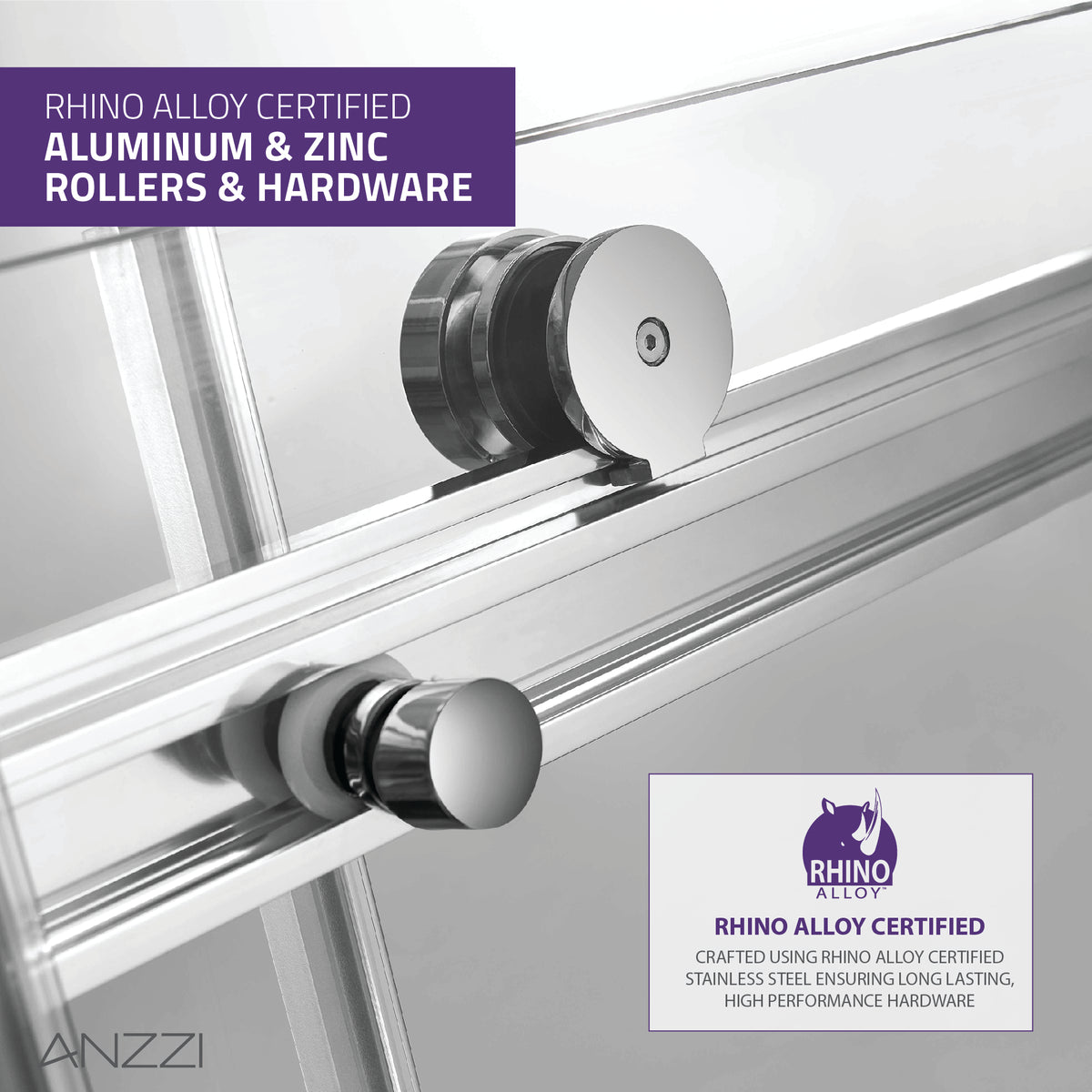 Anzzi Kahn Series 48 in. x 76 in. Frameless Sliding Shower Door with Horizontal Handle SD-FRLS05801