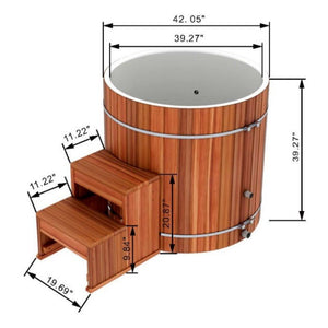 Golden Design Barrel Spa Dynamic Cold Therapy in Cedar – Plastic Tub with WiFi Thermal System Kit DCT-B-042-PLPC / DCT-SY-06-HC