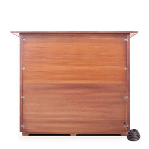 InfraNature Original Infrared Rustic 5 Person Indoor Canadian Cedar Wood indoor roofed rear view - Vital Hydrotherapy