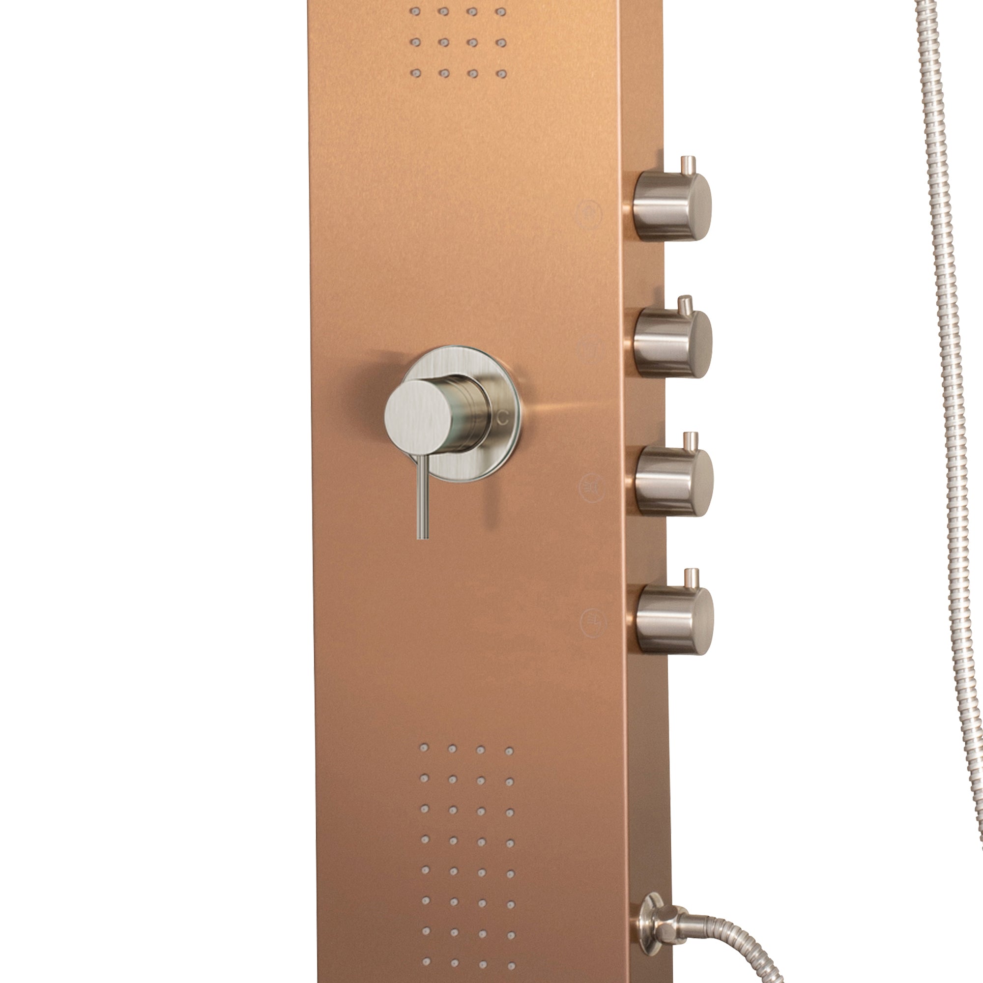 PULSE ShowerSpas Brushed Bronze Stainless Steel Shower Panel - Santa Cruz ShowerSpa 1033
