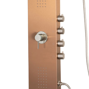 PULSE ShowerSpas Brushed Bronze Stainless Steel Shower Panel - Santa Cruz ShowerSpa 1033
