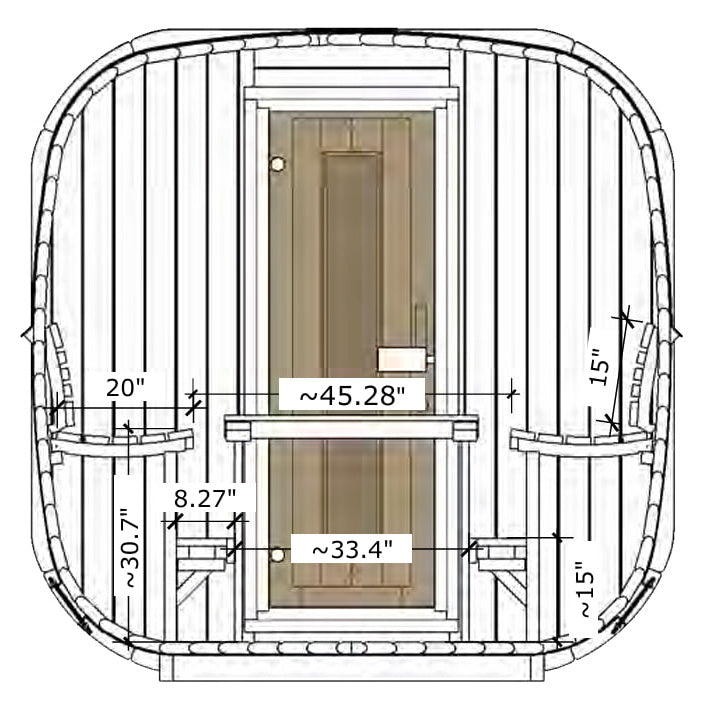 SaunaLife Cube-Series Outdoor Home Sauna Suite Kit, Up to 8 Persons CL12GCP