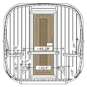 SaunaLife Cube-Series Outdoor Home Sauna Suite Kit, Up to 8 Persons CL12GCP