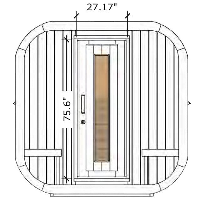SaunaLife Cube-Series Outdoor Home Sauna Suite Kit, Up to 8 Persons CL12GCP