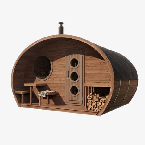 SaunaLife Model G11 Garden-Series Outdoor Home Sauna Kit -2 Room Sauna - Up to 8 Persons SL-MODELG11