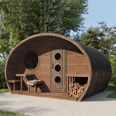 SaunaLife Model G11 Garden-Series Outdoor Home Sauna Kit -2 Room Sauna - Up to 8 Persons SL-MODELG11