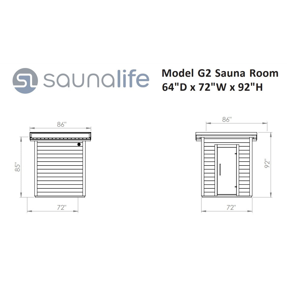 SaunaLife Model G2 - 4 Person Outdoor Home Sauna