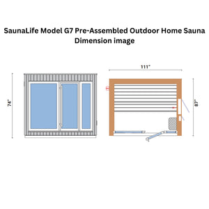 SaunaLife Model G7 Pre-Assembled Outdoor Home Sauna - 6 Person