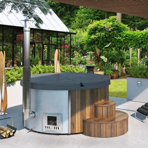 SaunaLife Model S4N - 6 Person Wood-Fired Hot Tub SL-MODELS4N