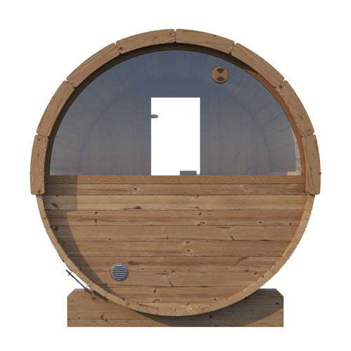 SaunaLife 87"D x 81"H (Diameter) Model E8W Rear‑Window ERGO Series Sauna Barrel