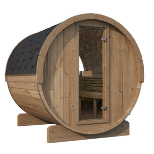 SaunaLife 87"D x 81"H (Diameter) Model E8W Rear‑Window ERGO Series Sauna Barrel