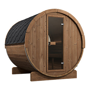 SaunaLife 87"D x 81"H (Diameter) Model E8W Rear‑Window ERGO Series Sauna Barrel