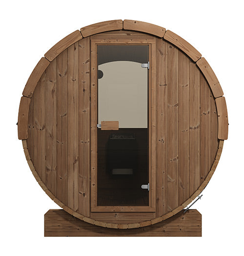 SaunaLife 87"D x 81"H (Diameter) Model E8W Rear‑Window ERGO Series Sauna Barrel