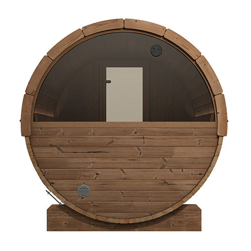 SaunaLife 87"D x 81"H (Diameter) Model E8W Rear‑Window ERGO Series Sauna Barrel