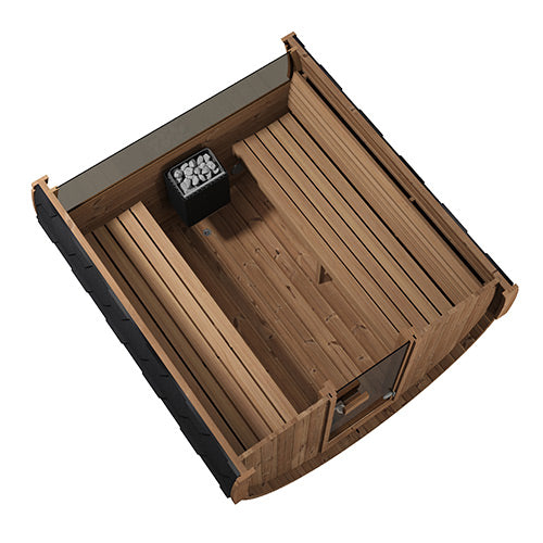 SaunaLife 87"D x 81"H (Diameter) Model E8W Rear‑Window ERGO Series Sauna Barrel