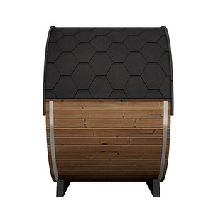 SaunaLife 63" L x 91" Ergo Elegance Series with Glass Front - 4 Person Barrel Sauna SL-MODELEE6G