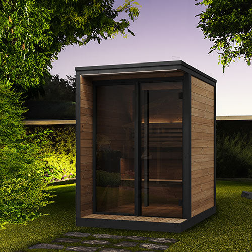 SaunaLife Garden Luxury-Series Outdoor DIY Sauna Kit, Thermo-Spruce, up to 4 Persons SL-MODELGL4