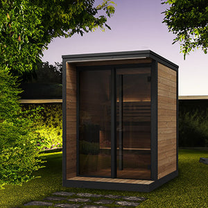 SaunaLife Garden Luxury-Series Outdoor DIY Sauna Kit, Thermo-Spruce, up to 4 Persons SL-MODELGL4