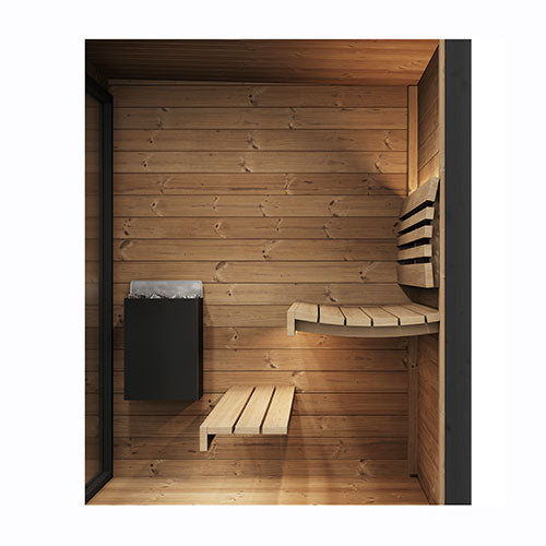 SaunaLife Garden Luxury-Series Outdoor DIY Sauna Kit, Thermo-Spruce, up to 4 Persons SL-MODELGL4