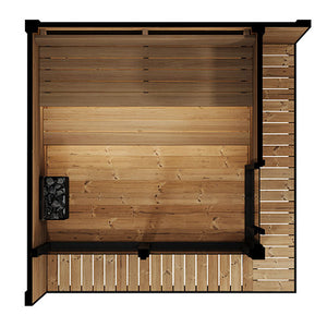 SaunaLife Garden Luxury-Series Outdoor DIY Sauna Kit, Thermo-Spruce, up to 6 Persons SL-MODELGL6
