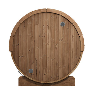 SaunaLife 87"D × 81"H Glass Front Model E8G ERGO‑Series Outdoor Sauna Barrel  Up to 6 Person