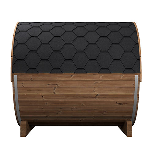 SaunaLife 87"D × 81"H Glass Front Model E8G ERGO‑Series Outdoor Sauna Barrel  Up to 6 Person