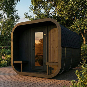 SaunaLife Model CL12GCPB Cube Luxury Series Outdoor Home Sauna Suite Kit, DIY, Paint Included, Up to 8 Persons SL-MODELCL12GCPB