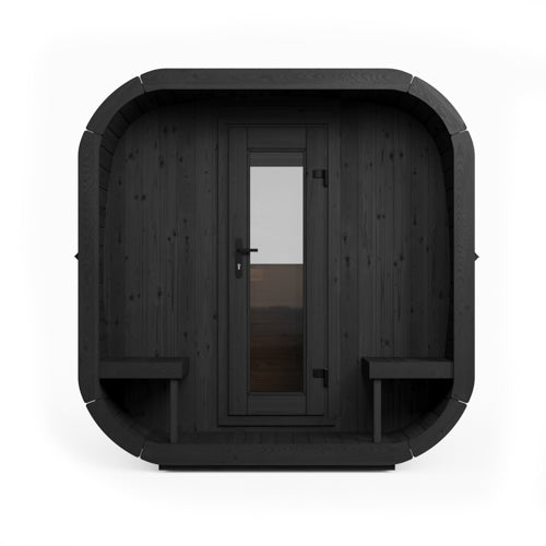 SaunaLife Model CL12GCPB Cube Luxury Series Outdoor Home Sauna Suite Kit, DIY, Paint Included, Up to 8 Persons SL-MODELCL12GCPB