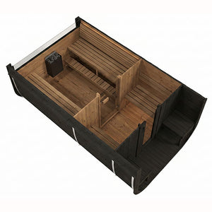 SaunaLife Model CL12GCPB Cube Luxury Series Outdoor Home Sauna Suite Kit, DIY, Paint Included, Up to 8 Persons SL-MODELCL12GCPB