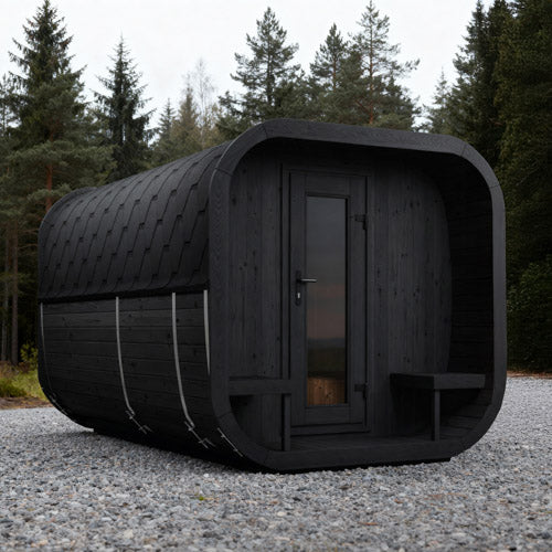 SaunaLife Model CL12GCPB Cube Luxury Series Outdoor Home Sauna Suite Kit, DIY, Paint Included, Up to 8 Persons SL-MODELCL12GCPB