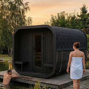 SaunaLife Model CL12GCPB Cube Luxury Series Outdoor Home Sauna Suite Kit, DIY, Paint Included, Up to 8 Persons SL-MODELCL12GCPB