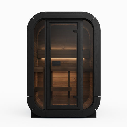 SaunaLife Model CL3GB Cube Luxury Series Outdoor Home Sauna Kit, DIY, Paint Included, Up to 2 Persons
