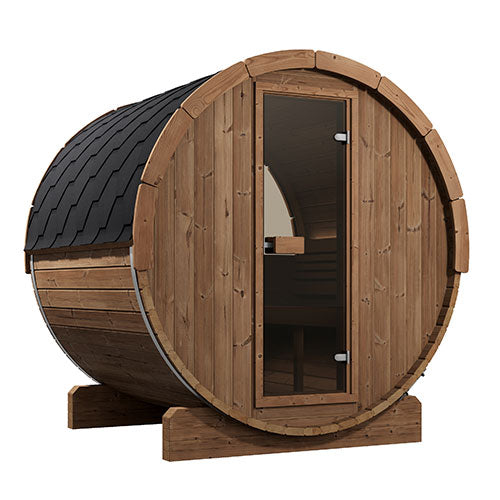 SaunaLife 71"D x 81"H Model E7W Rear Window - 4 Person Barrel Sauna SL-MODELE7W