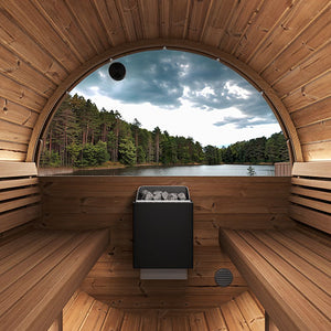 SaunaLife 71"D x 81"H Model E7W Rear Window - 4 Person Barrel Sauna SL-MODELE7W