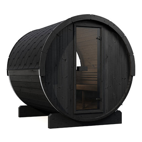 SaunaLife Model E8WB Ergo Series Outdoor Sauna Barrel Kit, Rear Window, DIY, Paint Included, Up to 6 Persons SL-MODELE8WB