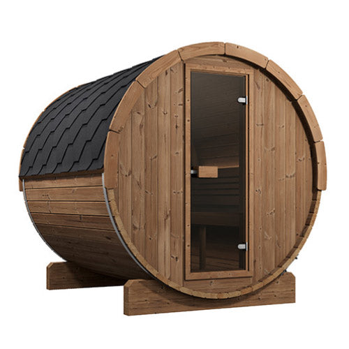 SaunaLife 87"L x 81"D Model E8 ERGO Series 6-Person Sauna Barrel SL-MODELE8