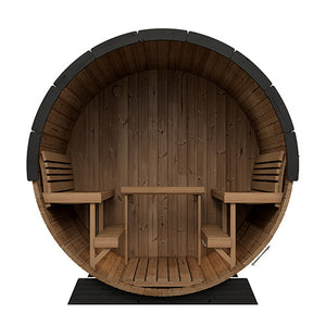 SaunaLife Model EE8GB Ergo Elegance Series Outdoor Sauna Barrel Kit, Glass Front, DIY, Paint Included, Up to 6 Persons