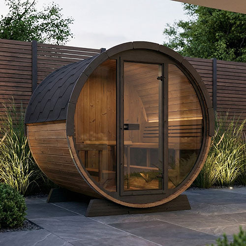 SaunaLife 79"L x 91"H Model EE8G - 6 Person Sauna Barrel