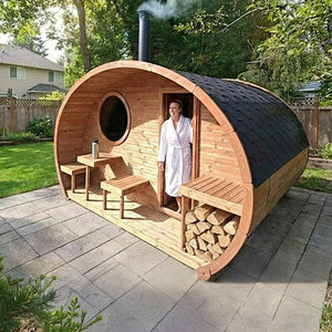 SaunaLife Model G11 Garden-Series Outdoor Home Sauna Kit -2 Room Sauna - Up to 8 Persons SL-MODELG11