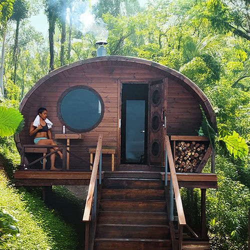 SaunaLife Model G11 Garden-Series Outdoor Home Sauna Kit -2 Room Sauna - Up to 8 Persons SL-MODELG11